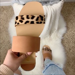 NEW Double Strap Leopard Sandal